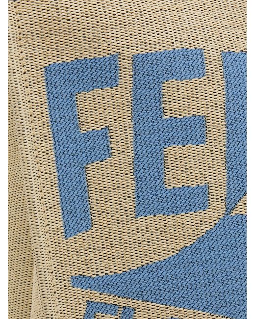 Donna Tote Bag Con Logo (L) di Ferragamo in Blue