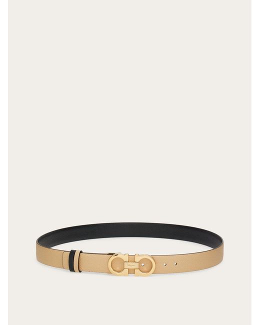 Ferragamo Natural Reversible And Adjustable Gancini Belt