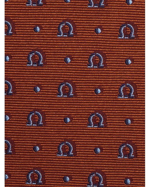 Ferragamo Herren Jacquard-Krawatte mit Gancini-Muster in Brown für Herren