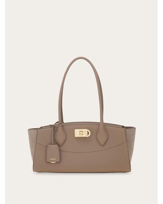 Ferragamo Natural New Studio Soft Bag East West (M)