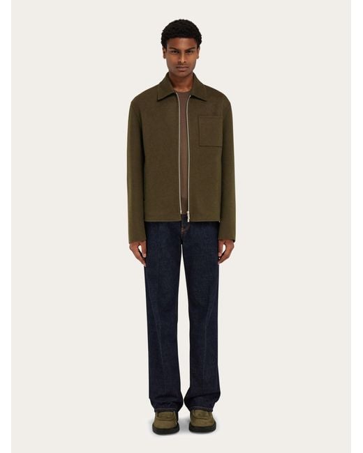 Ferragamo Green Cashmere Blend Blouson for men