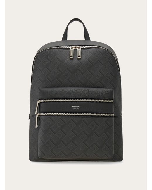 Ferragamo Black Monogram Backpack for men