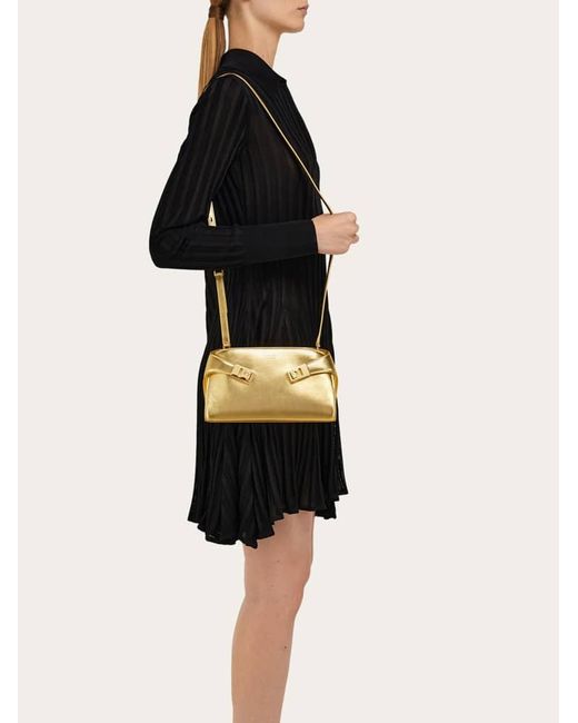 Ferragamo Natural Hug Metallic Mini Crossbody Bag
