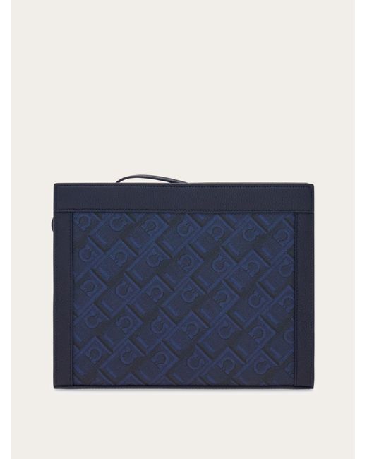Ferragamo Blue Monogram Pouch for men