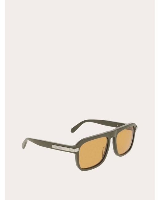 Ferragamo Natural Rectangular Frame Sunglasses for men