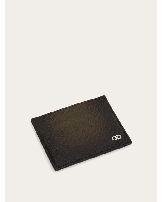 Ferragamo Green Micro Gancini Credit Card Holder for men