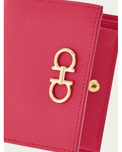 Ferragamo Pink Gancini Compact Wallet