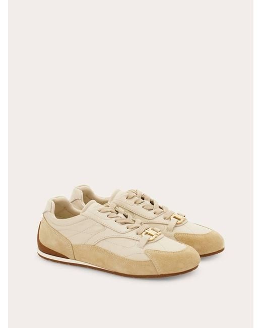 Ferragamo Natural Gancini Ornament Sneaker