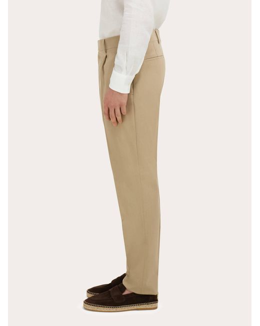 Ferragamo Natural Silk And Wool Tailored Trouser for men