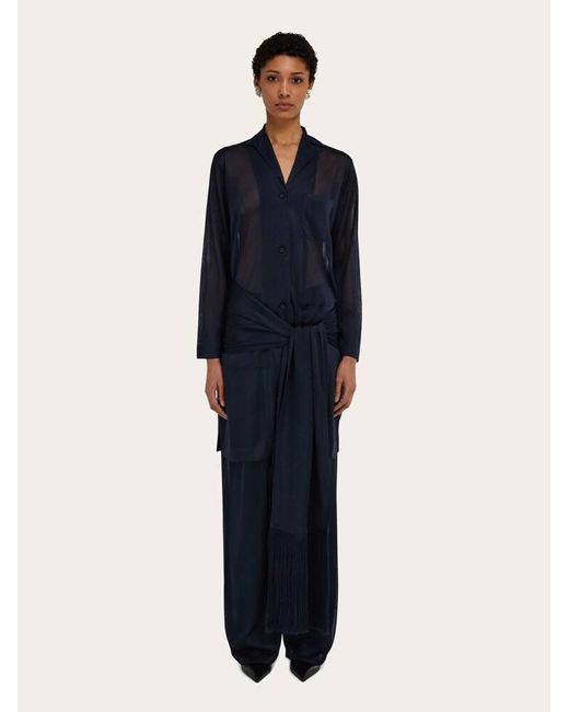 Ferragamo Blue Jersey Duster