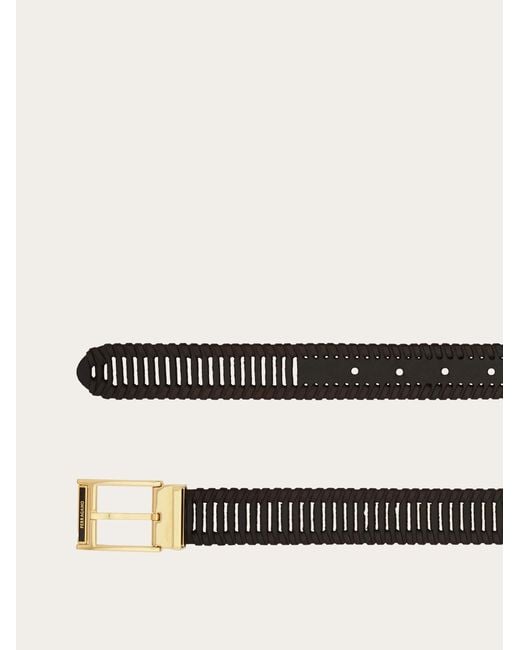 Ferragamo White Adjustable Belt for men