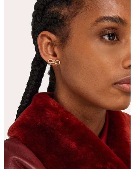 Ferragamo Natural Vara Bow Earrings