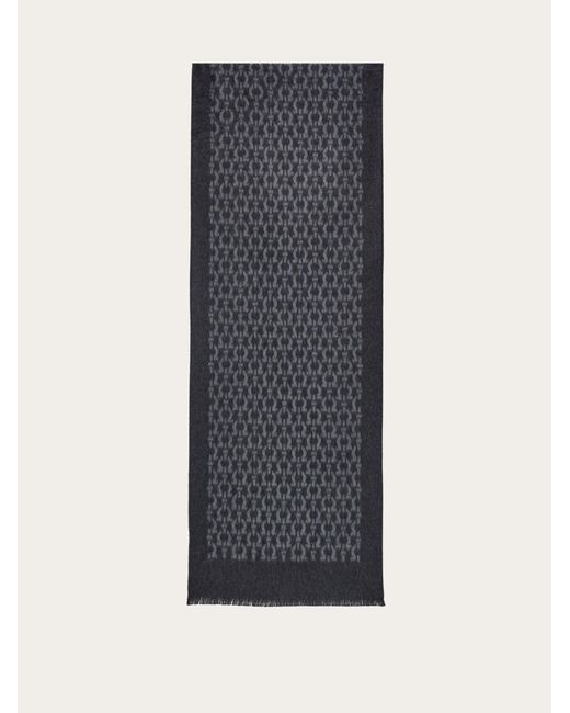 Ferragamo Blue Gancini Silk Scarf for men