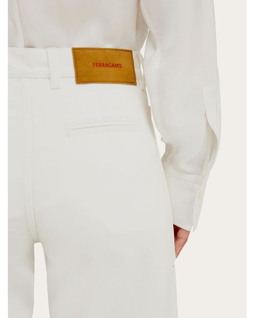 Ferragamo White Five Pocket Trouser