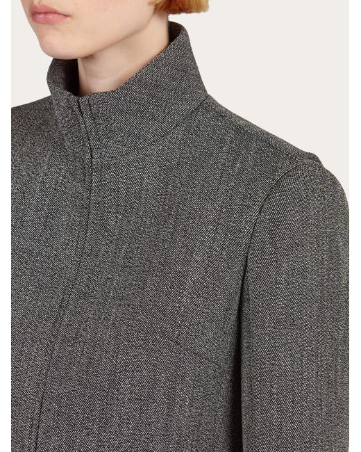 Tweed jacket Ferragamo en coloris Gray