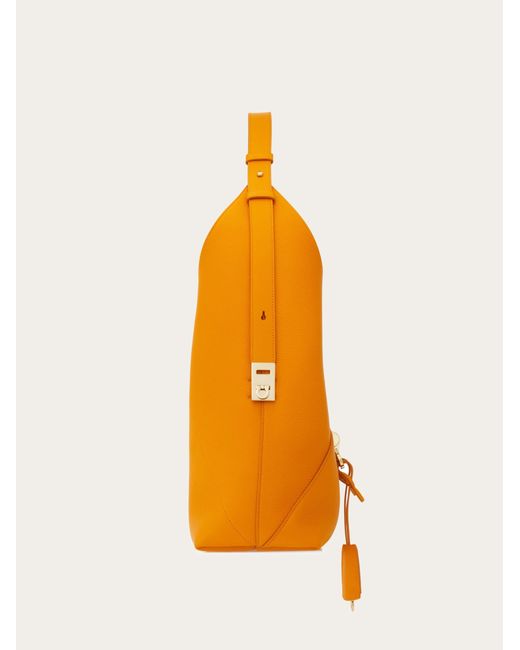 Ferragamo Orange Damen V-Shaped Hobo-Tasche (M)
