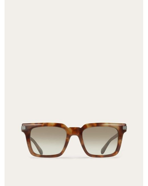 Ferragamo Natural Rectangular Frame Sunglasses for men