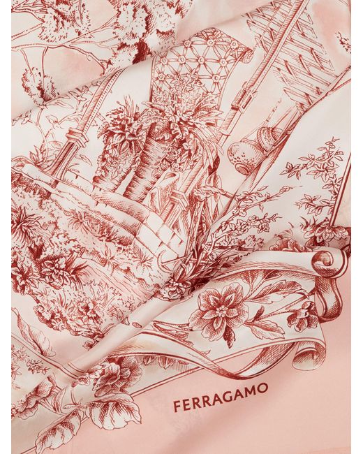 Ferragamo Pink Voyage Print Silk Sarong