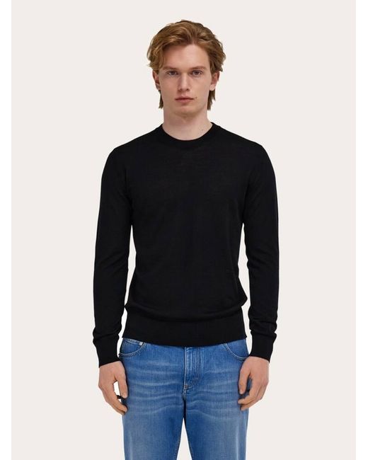 Ferragamo Blue Crew Neck Pullover for men