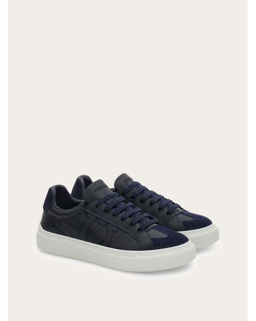 Ferragamo Blue Gancini Sneaker for men