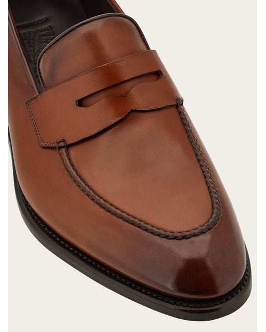 Ferragamo Brown Tramezza Penny Loafer for men