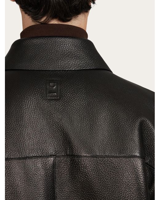 Ferragamo Black Deerskin Blouson for men