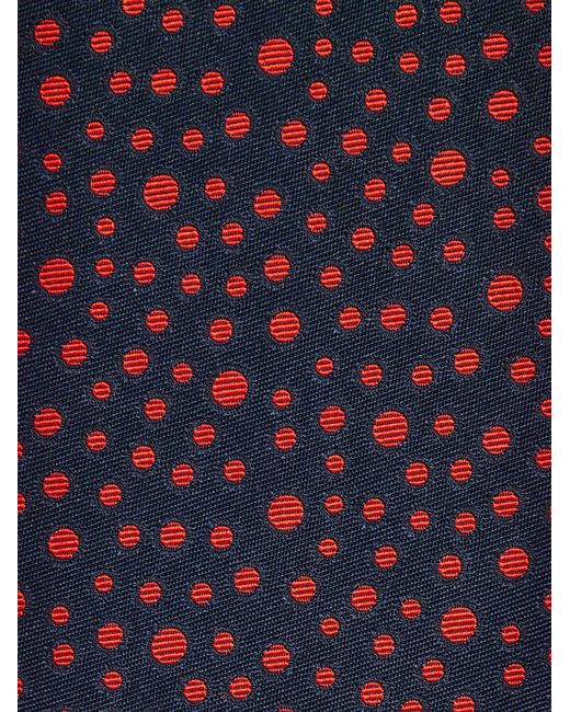 Ferragamo Blue Pois Print Silk Tie for men