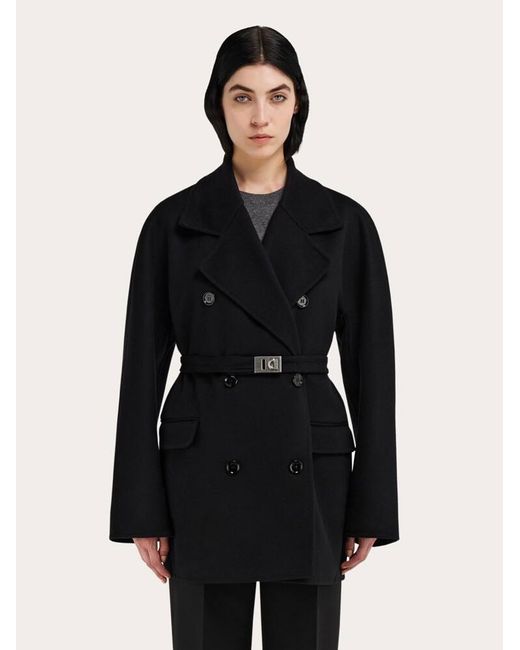 Ferragamo Black Double Cashmere Jacket