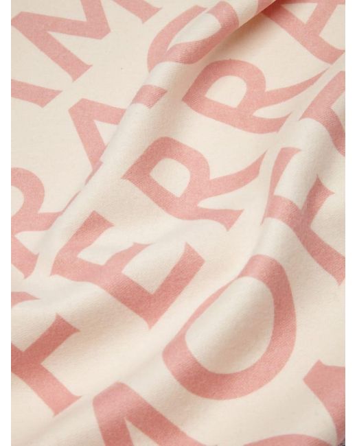 Ferragamo Pink Double Scarf With Lettering