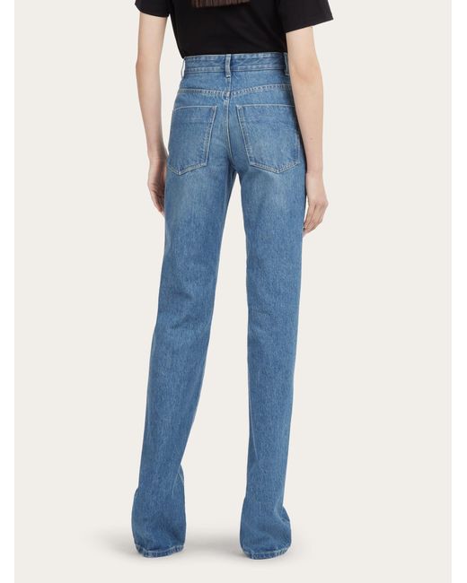 Ferragamo Blue Women 5 Pocket Jeans