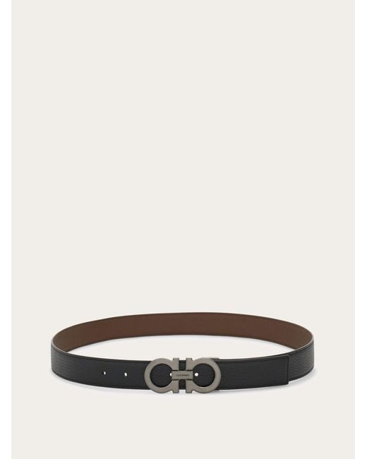 Ferragamo White Reversible And Adjustable Gancini Belt for men