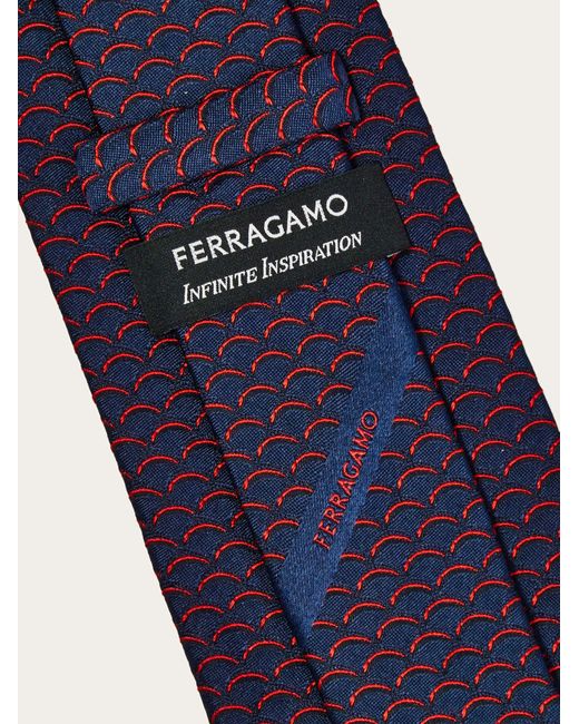 Ferragamo Purple Archi Print Silk Tie for men
