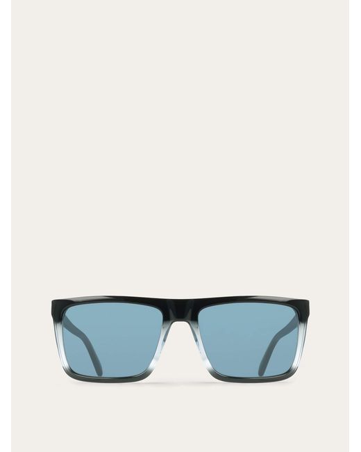 Ferragamo Blue Rectangular Frame Sunglasses for men