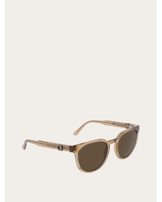 Ferragamo Natural Round Frame Sunglasses for men