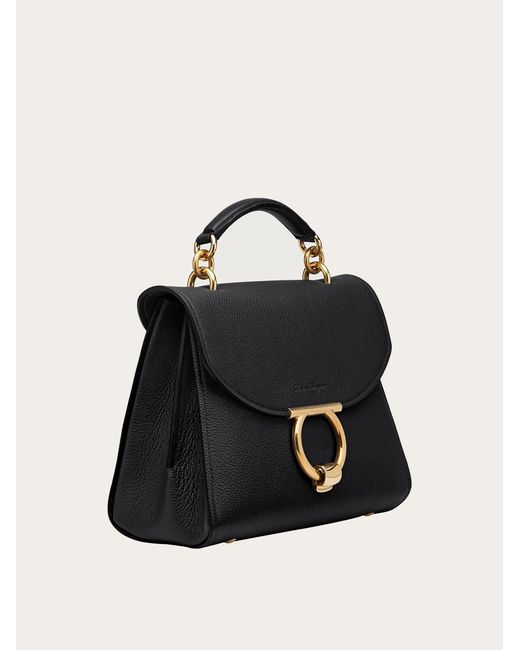 Ferragamo Black Gancini Top Handle