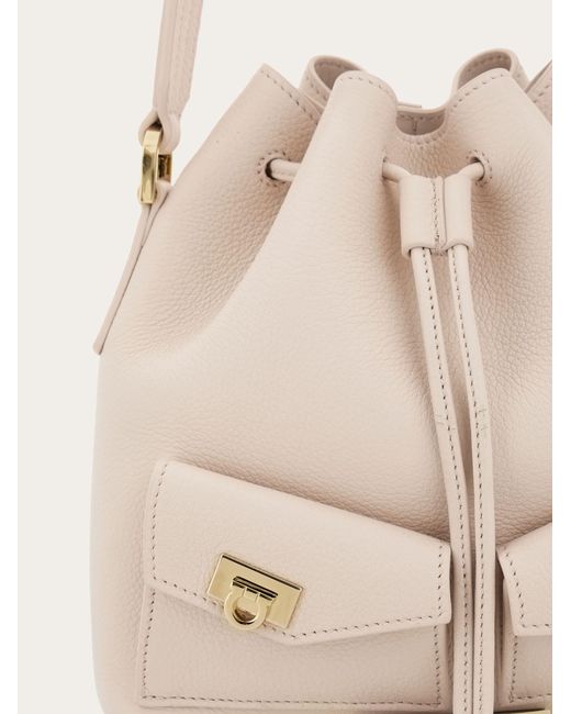 Ferragamo Natural Multipocket Bucket Bag