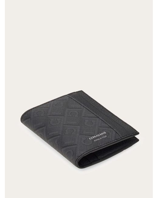 Ferragamo Black Monogram Credit Card Holder for men