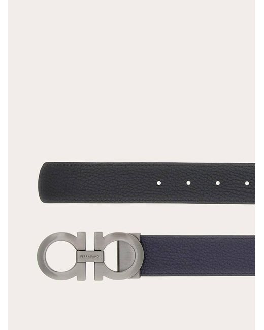 Ferragamo White Reversible And Adjustable Gancini Belt for men