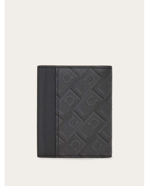 Ferragamo Black Monogram Credit Card Holder for men