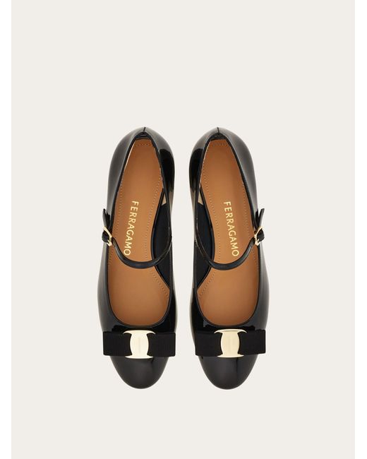 Ferragamo White Vara Bow Mary Jane