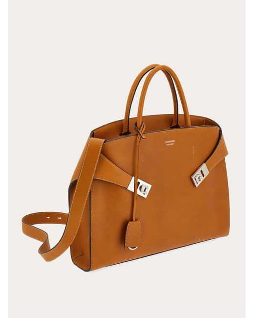 Ferragamo Brown Hug Briefcase for men