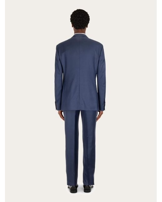 Ferragamo Blue Plain Suit for men