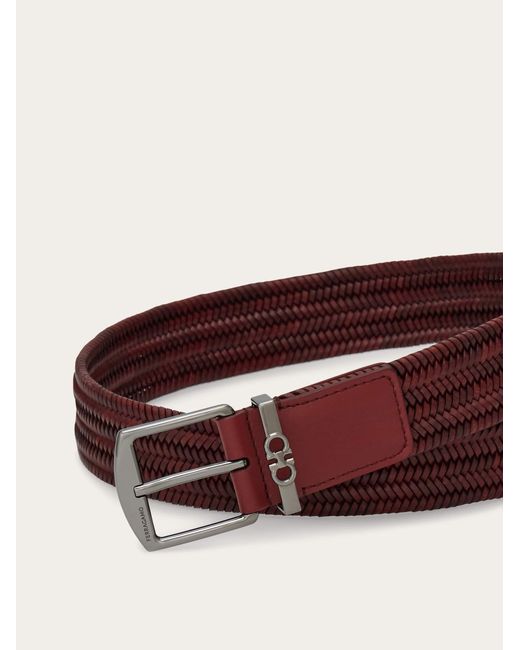 Ferragamo Brown Woven Belt for men