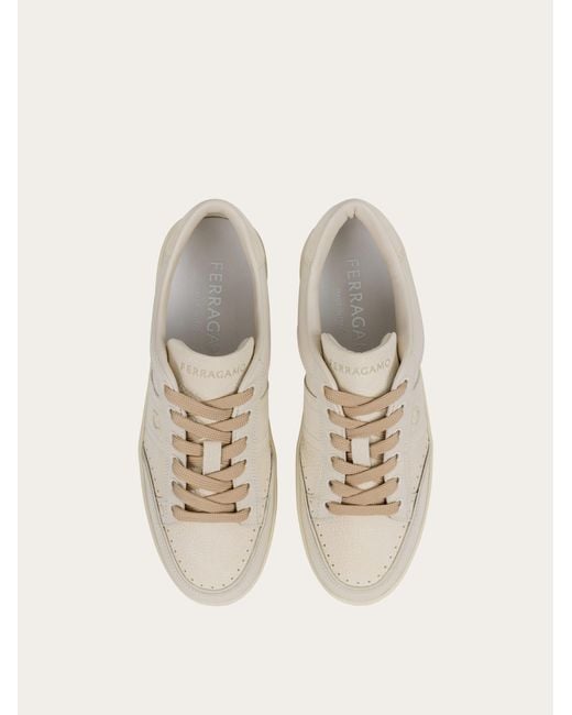 Ferragamo Natural Low-Top Sneaker With Signature for men