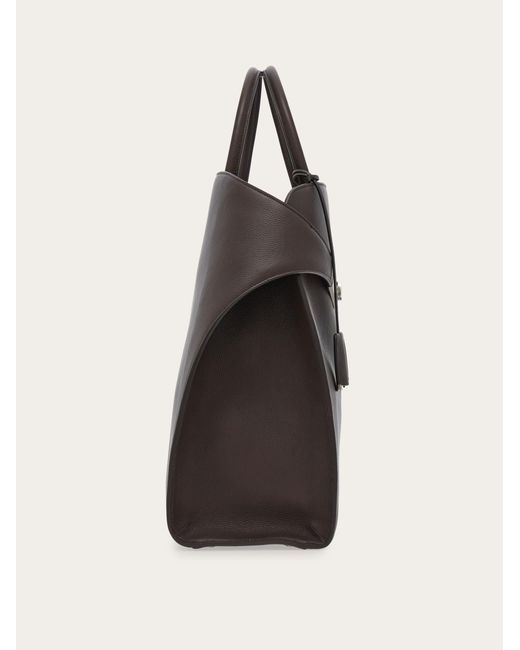 Ferragamo Brown Hug Tote Bag for men
