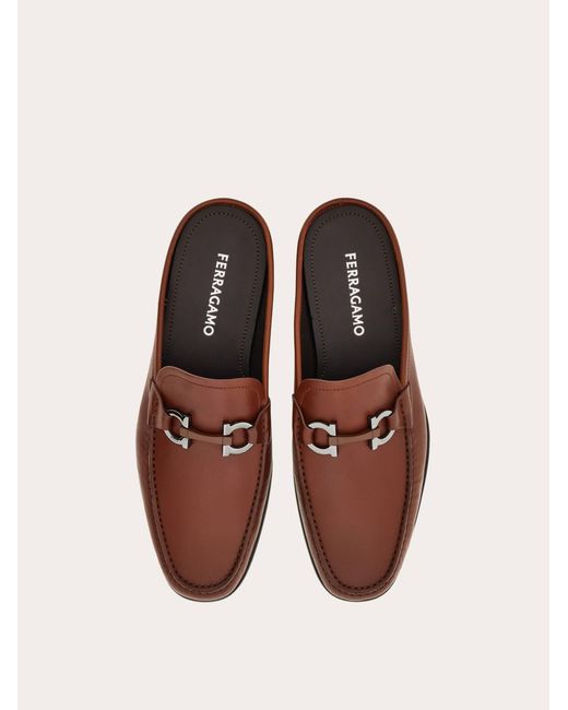Ferragamo Brown Gancini Ornament Mule .5 for men