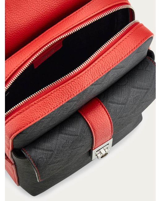Ferragamo Black Single-Strap Backpack for men