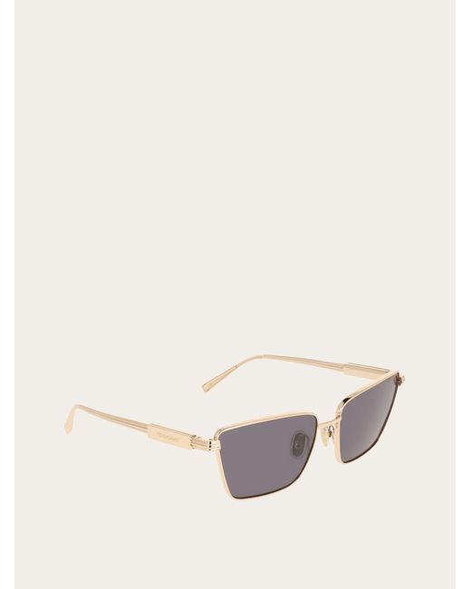 Ferragamo White Butterfly Frame Sunglasses
