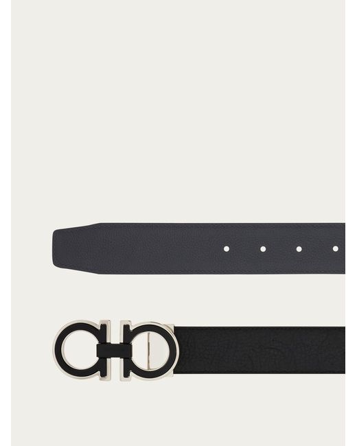 Ferragamo White Reversible And Adjustable Gancini Belt for men