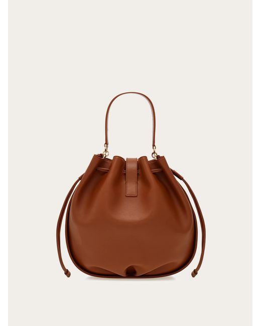 Ferragamo Brown Hug Bucket Bag
